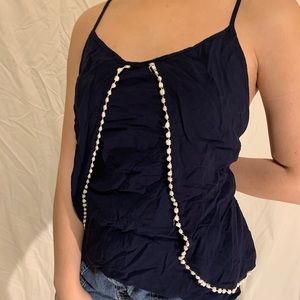 Navy blue loose blouse